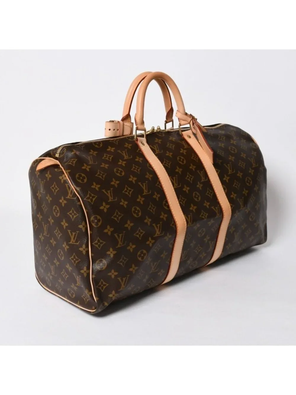 Louis Vuitton Keepall 50 Boston Bag Leather Monogram Gold